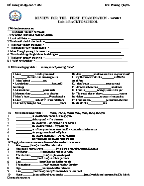 Đề cương ôn tập học kì 1 môn Tiếng Anh Lớp 7 - Phương Quyên
